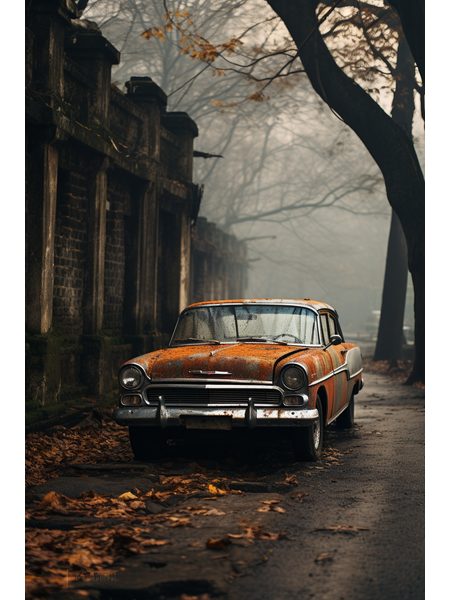 Obraz na stenu auto na okraji mesta