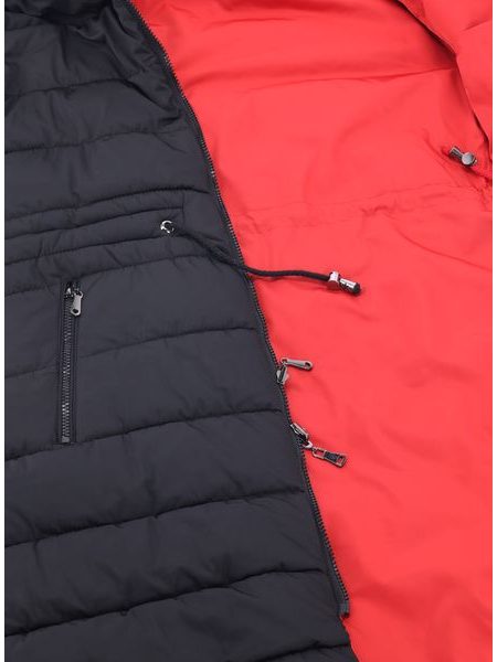 Dámska obojstranná bunda červeno-čierna