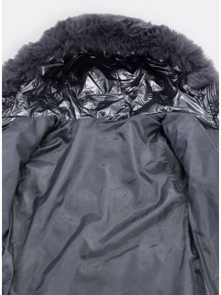 Dámska lesklá prešívaná bunda sivá