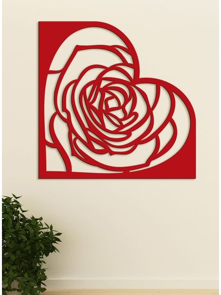 Drevená dekorácia na stenu ROSE