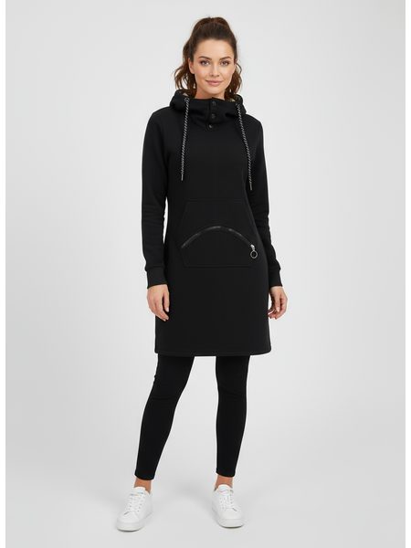 Predĺžená dámska mikina čierna