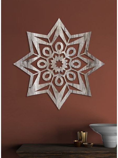 Moderná drevená mandala STAR