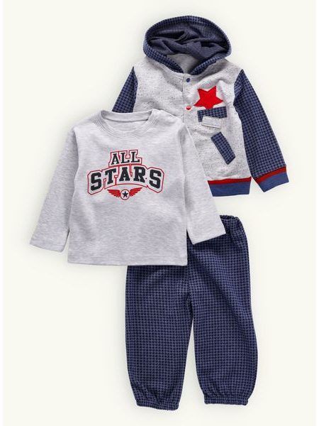 Detská tepláková súprava HVIEZDA sivo-modrá