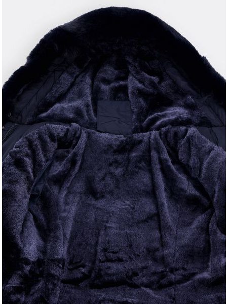 Dámská zimní prošívaná bunda tmavě modrá