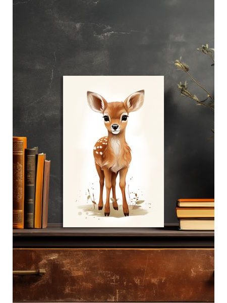 Srnka v lese akvarel