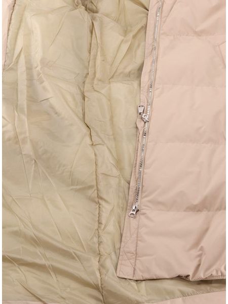 Dámská dlouhá zimní bunda s kapucí béžová