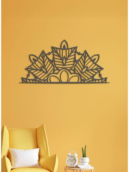 Drevená mandala polkruh Ornament