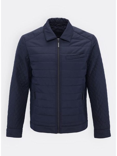 Pánska prechodná prešívaná bunda tmavomodrá