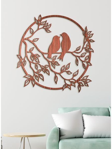 Drevený obraz štebot vtákov