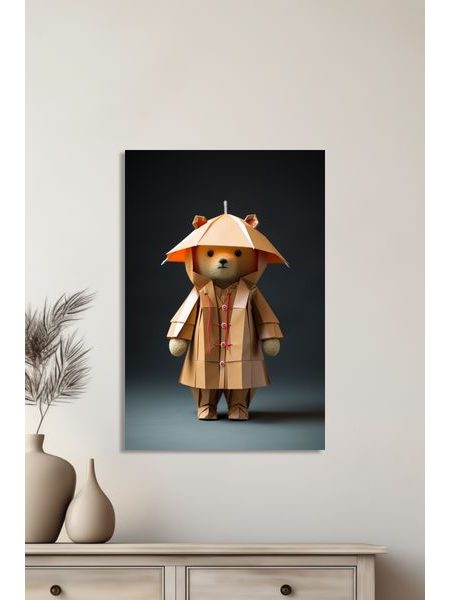 Obraz na stenu medvedík štýl origami
