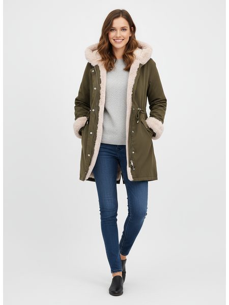 Dámská přechodná zimní bunda olivová