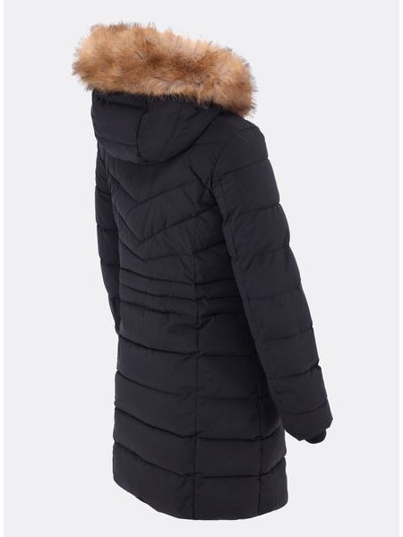 Dámská prošívaná zimní bunda s kapucí černá