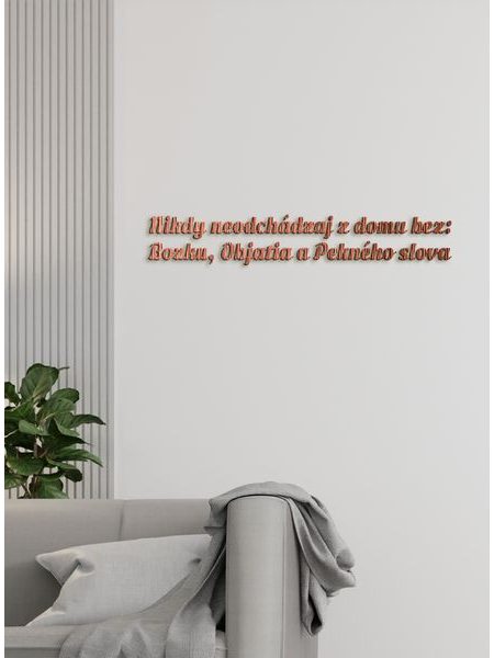 Drevený nápis pravidlá rodiny