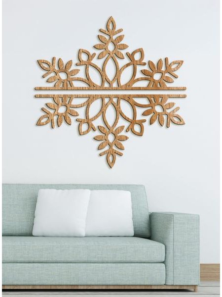 Dvojdielna drevená mandala SNOW