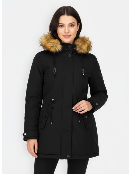 Dámska obojstranná zimná bunda čierno-čierna