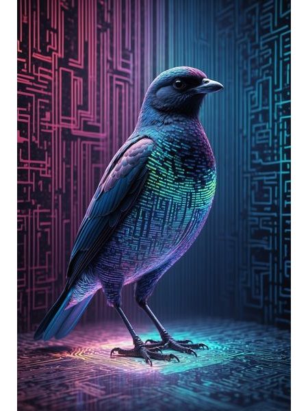 Obraz na stenu holub v digitálnom svete