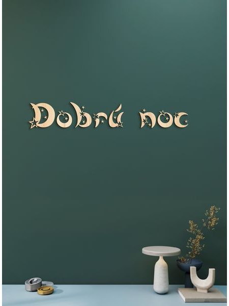 Drevený nápis "Dobrú noc"