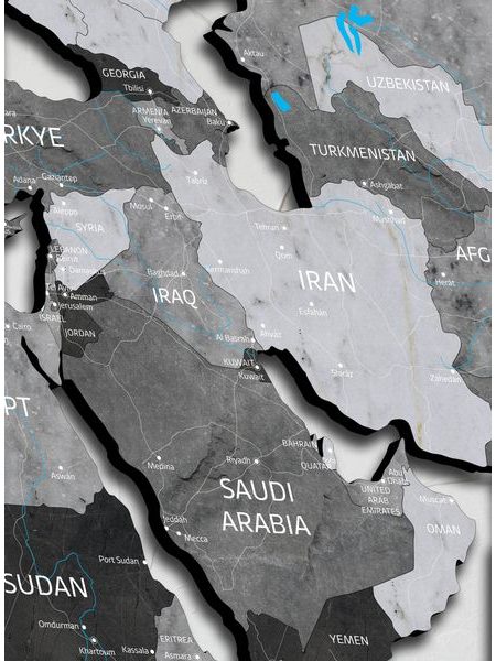 Dřevěná mapa světa Šedá