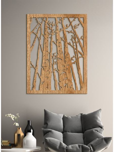 Drevený obraz na stenu silueta lesa