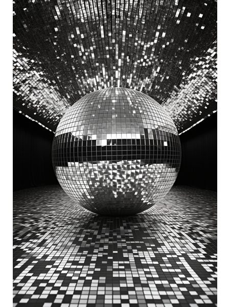 Čiernobiela disco-guľa