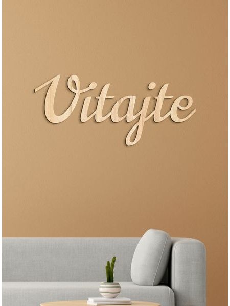 Drevený nápis "Vitajte"