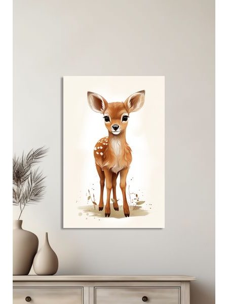 Srnka v lese akvarel
