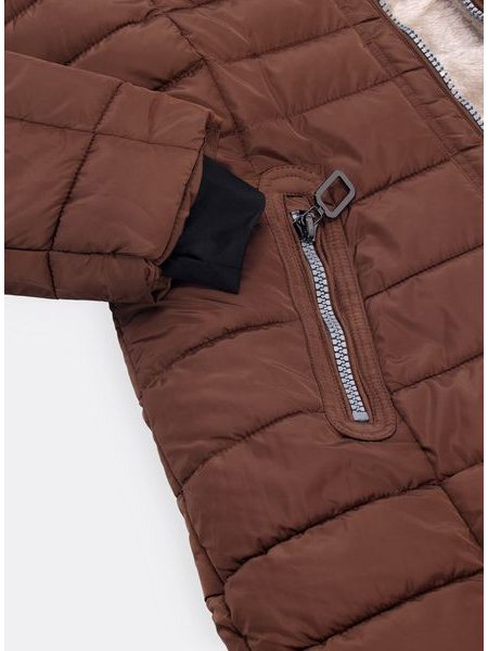 Dámska prešívaná bunda hnedá