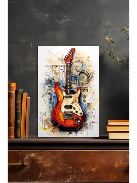 Maľovaná gitara abstrakt