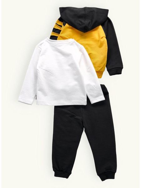 Detská športová tepláková súprava žlto-čierna