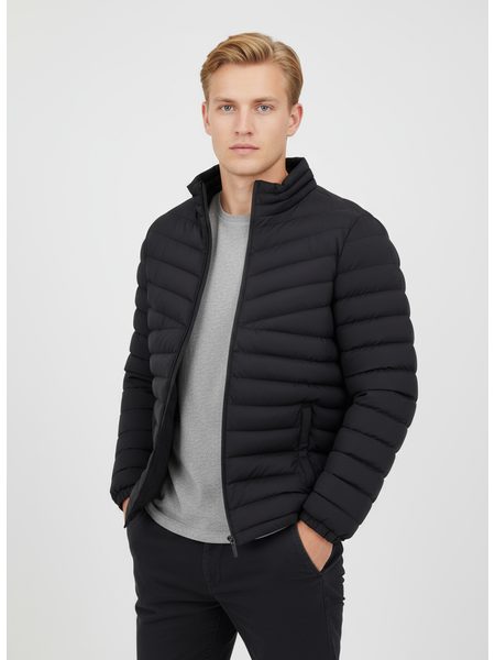 Pánská prošívaná bunda černá