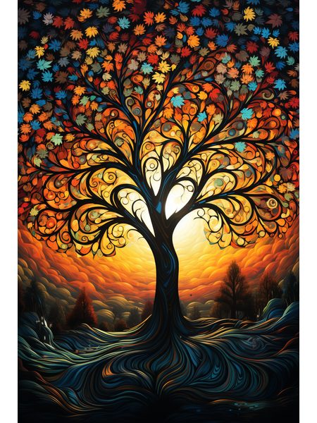 Obraz na stenu žiarivý strom