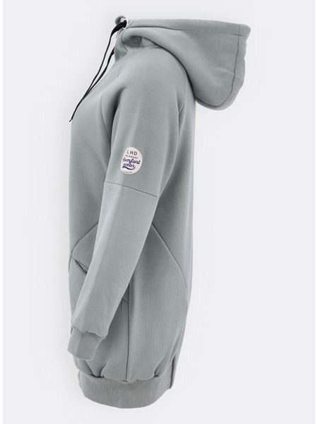 Dámská prodloužená mikina s kapucí mentolová