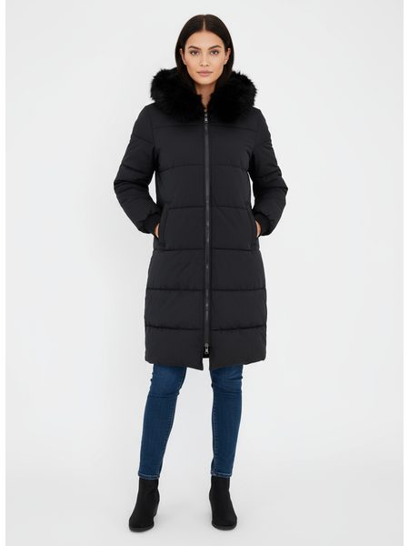Dámska dlhá zimná bunda čierna