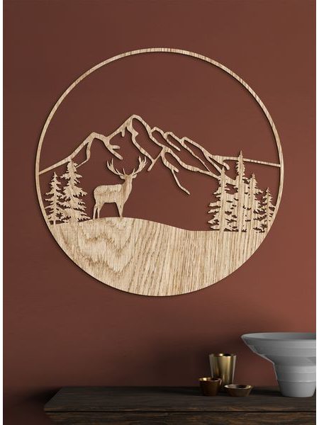 Drevený obraz s motívom Jeleňa