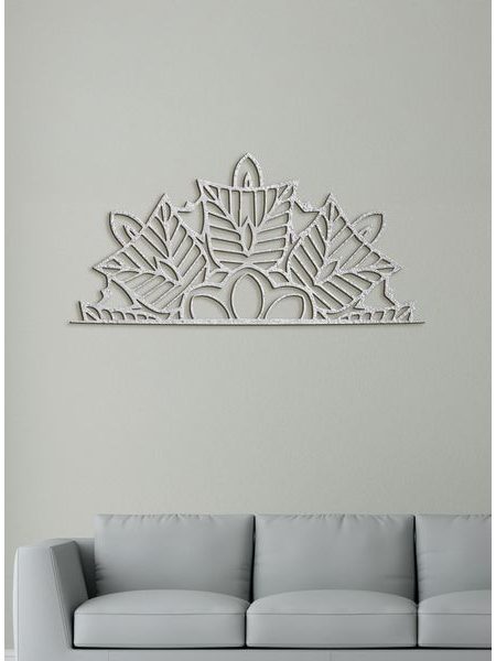 Drevená mandala polkruh Ornament