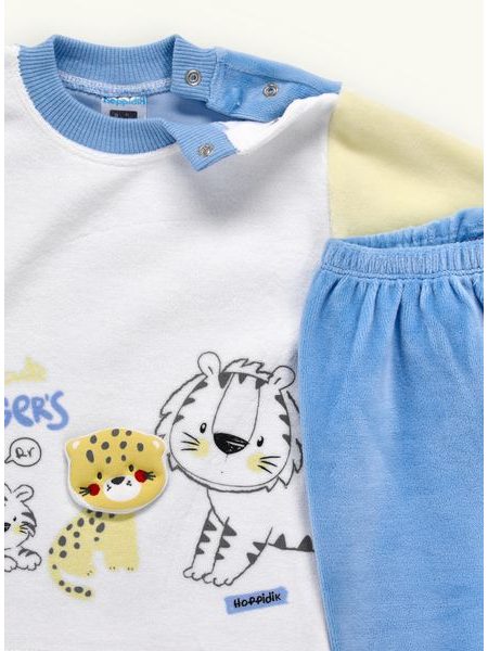 Dětské pyžamo Tygříky bílo-modro-žluté