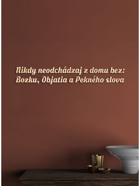 Drevený nápis pravidlá rodiny
