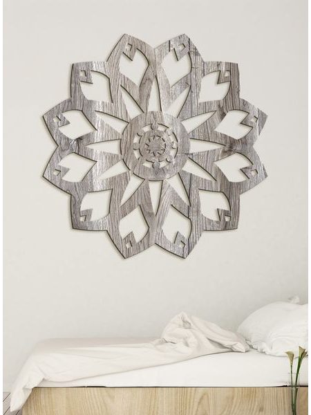 Moderná drevená mandala Čaro kvetu