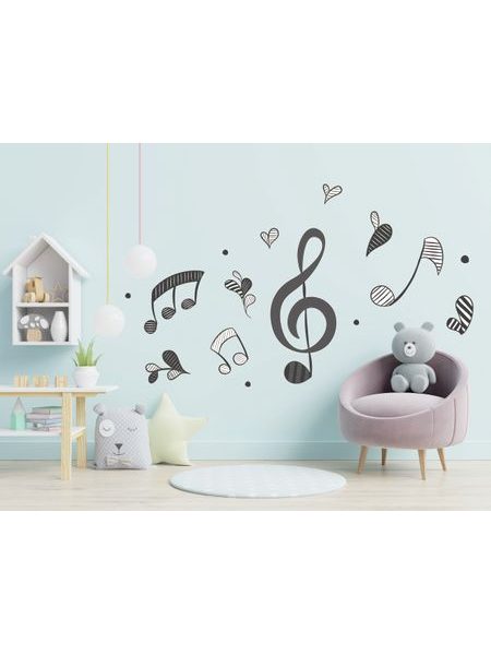 Husľový kľúč s notami