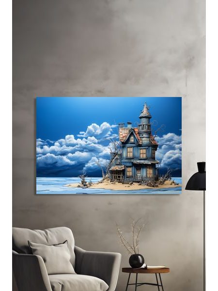 Modrý rozprávkový dom na pláži