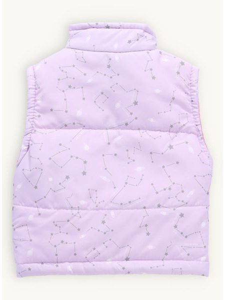 Dětská prošívaná vesta SOUHVĚZDÍ fialovo-růžová