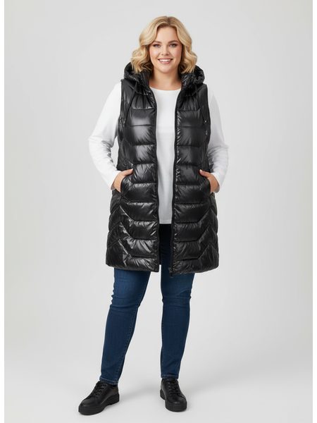 Dámska vesta pre MOLETKY s kapucňou čierna