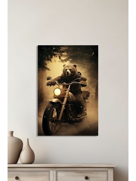 Medveď na motorke