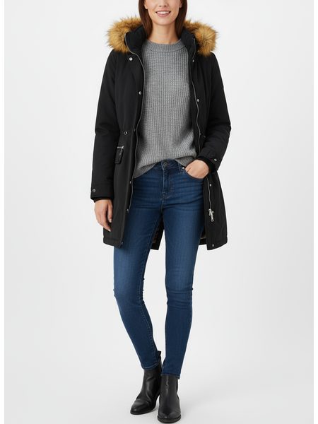 Zateplená dámska zimná bunda čierna