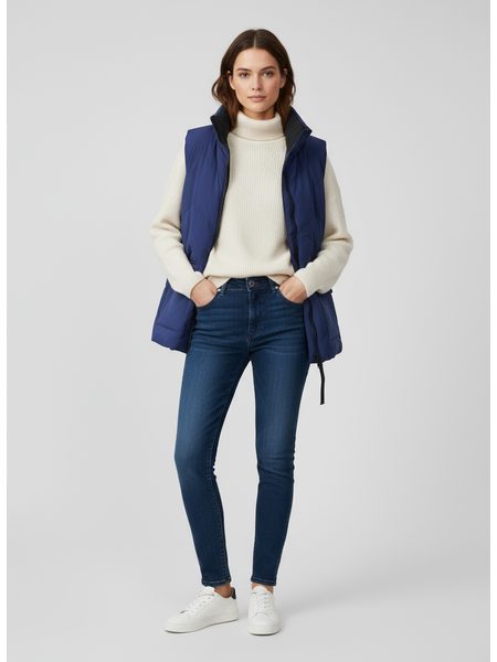 Dámska obojstranná vesta tmavomodrá