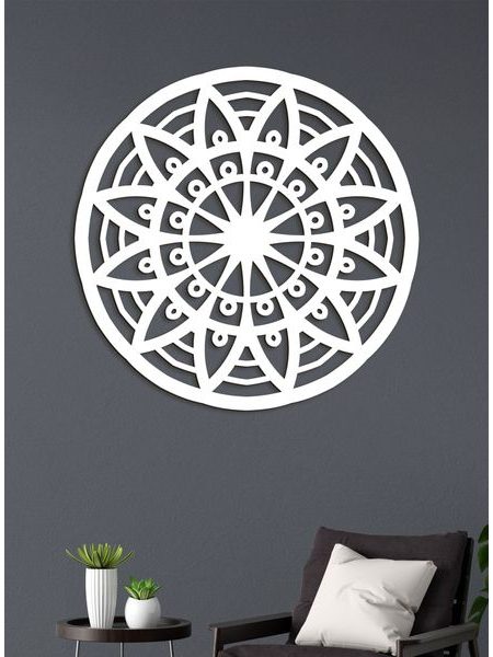 Drevená mandala na stenu KVET