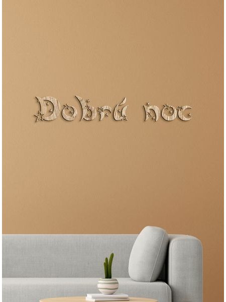 Drevený nápis "Dobrú noc"