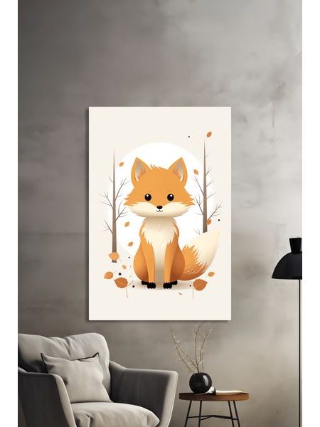 Obraz na stenu mláďa líšky maľba