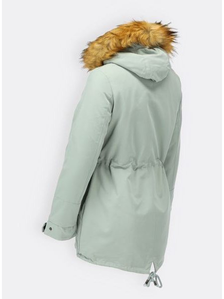 Dámská zimní bunda s kapucí světle zelená