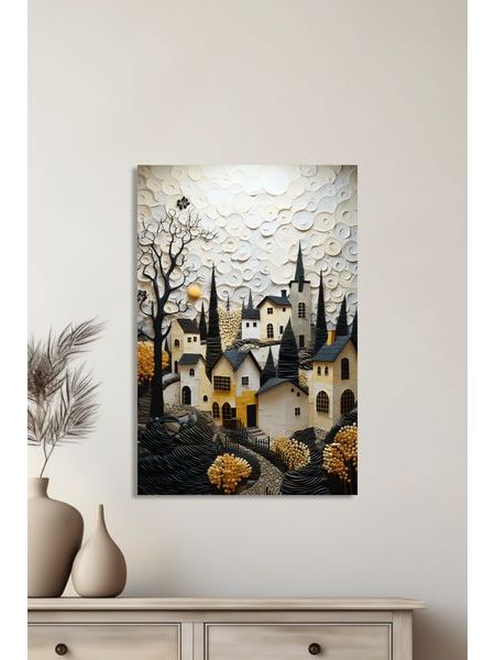 Obraz na stenu bielo-žltá krajina